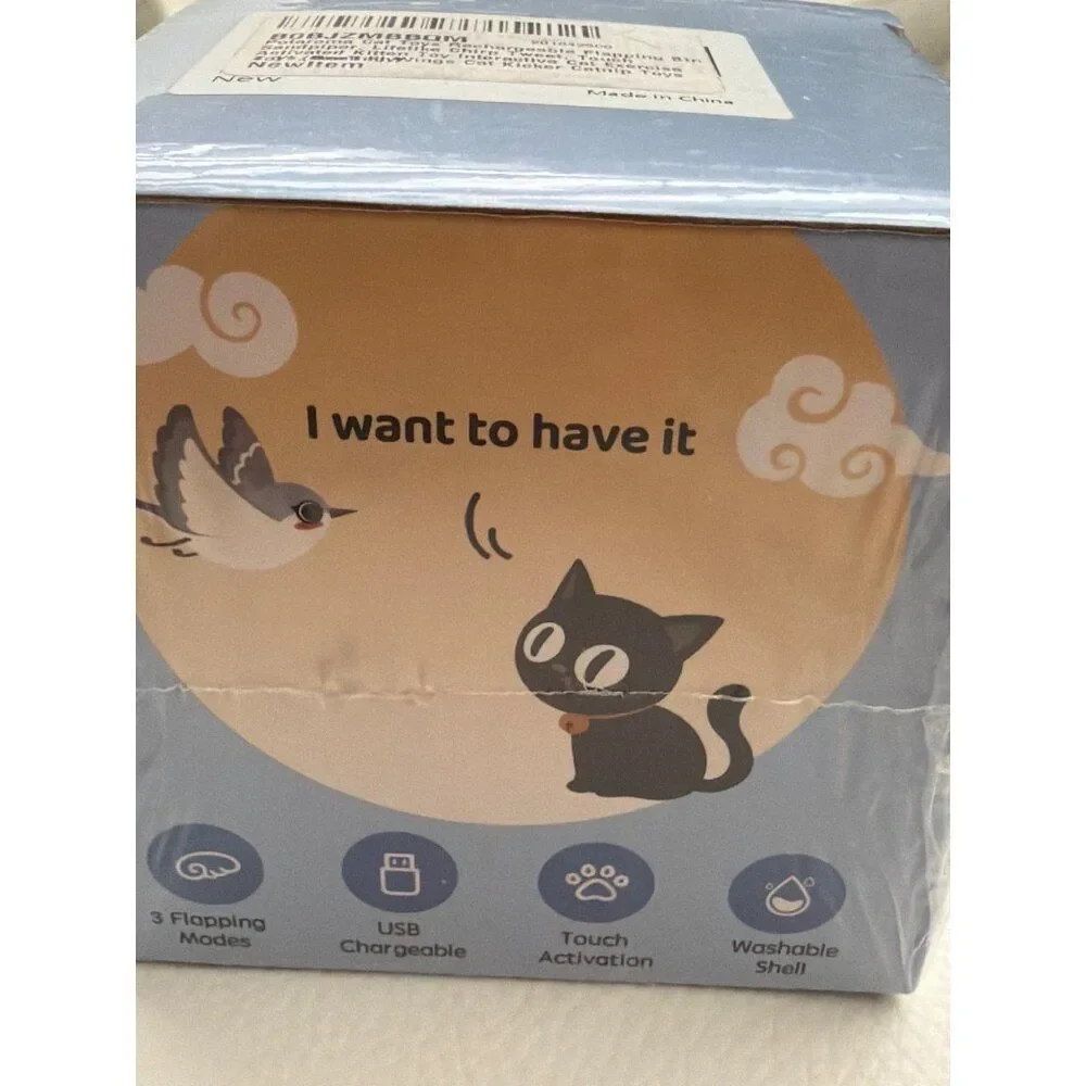 Potaroma Flapping Chirping Sandpiper Interactive Cat Toy And Catnip Pouch